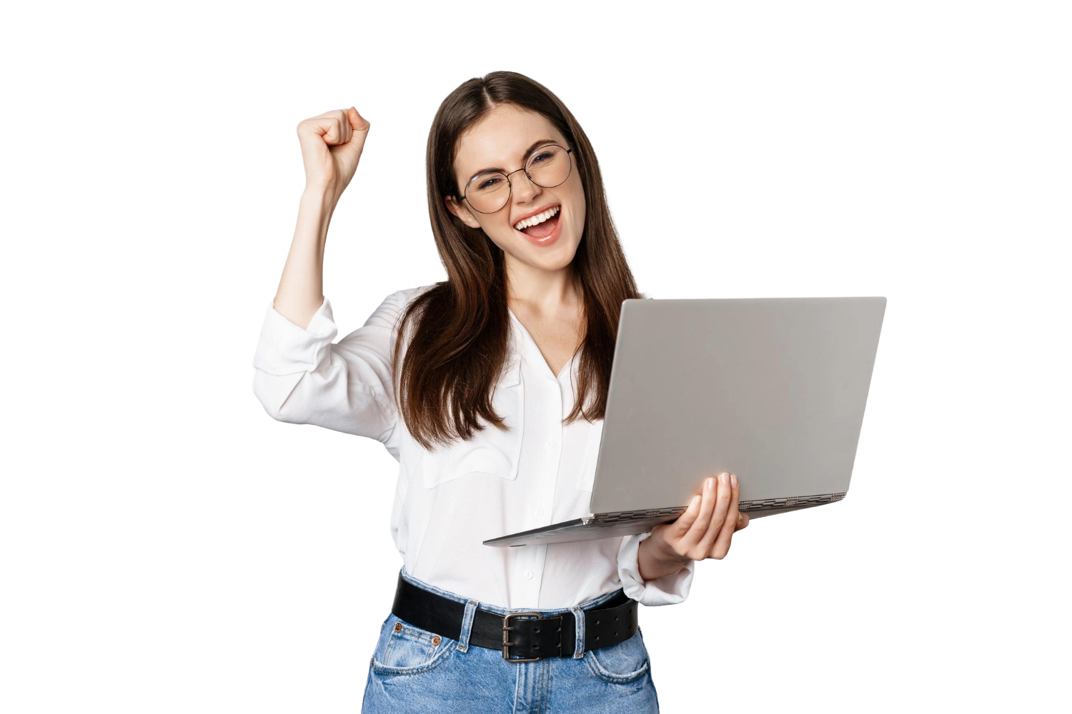 Mujer con laptop usando VNDEV